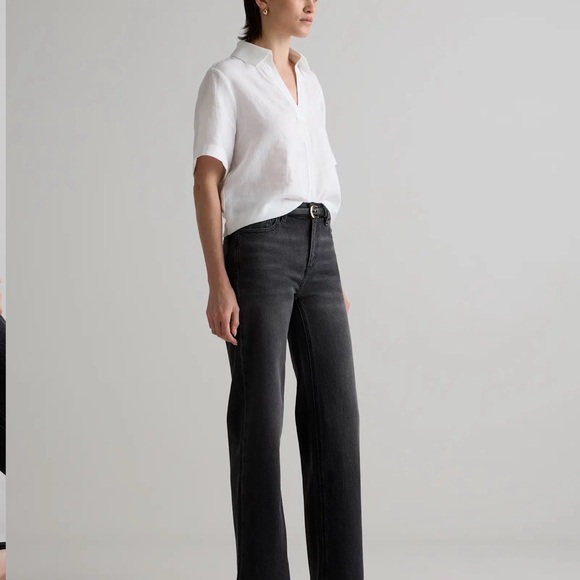 Quince Bella Stretch Relaxed Straight Jeans in Charcoal Black 26/30 - Picture 5 of 7